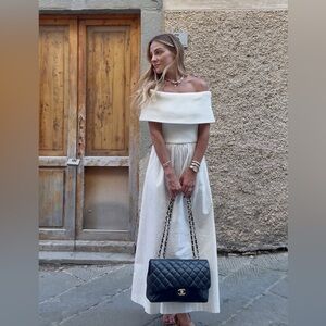 Love x Design Off-Shoulder White Maxi Dress – Size Large / PTP 18” / NWT
